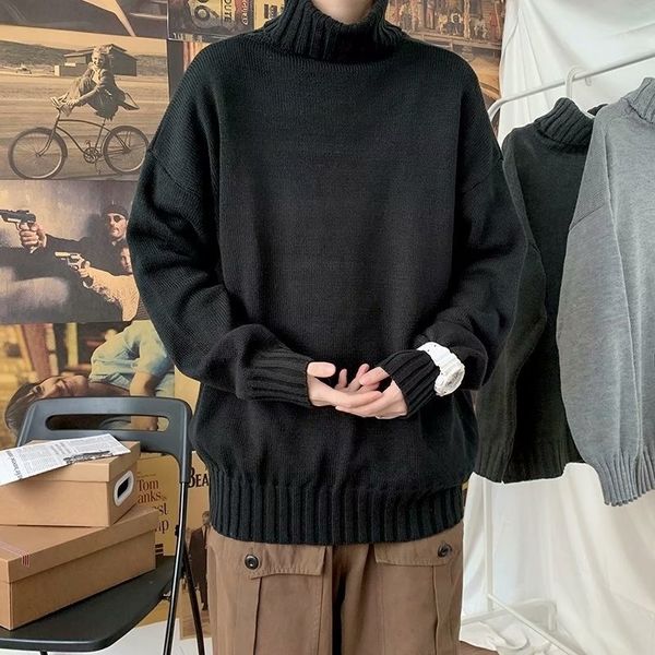 men's sweaters 2023 men turtleneck autumn simple baggy pullover casual allmatch trendy korean streetwear 230210, White;black
men's sweaters 2023 men turtleneck autumn simple baggy pullover casual allmatch trendy korean streetwear 230210, White;black