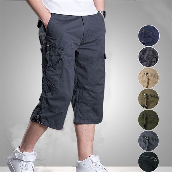 men's shorts cargo pants cotton 34 long trousers men summer fashion allmatch sports casual 230211, White;black
men's shorts cargo pants cotton 34 long trousers men summer fashion allmatch sports casual 230211, White;black