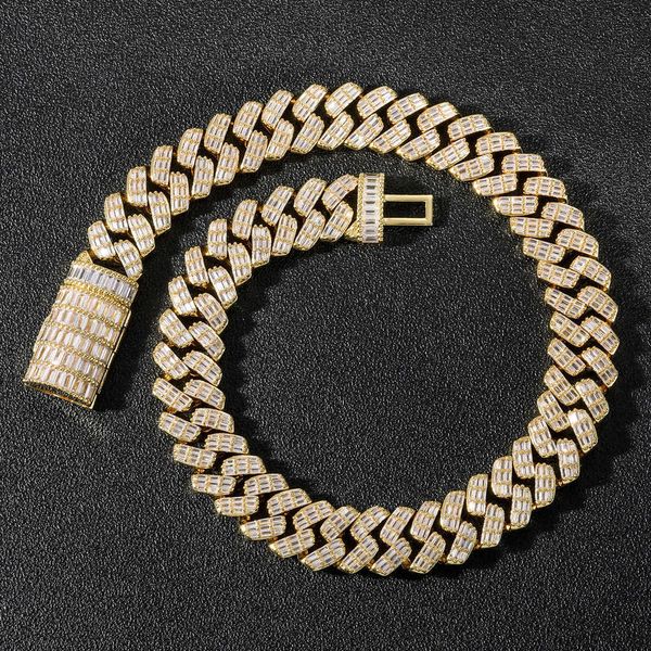 full 17mm square zircon large gold chain fashion simple trend thick cuban necklace, Silver
full 17mm square zircon large gold chain fashion simple trend thick cuban necklace, Silver