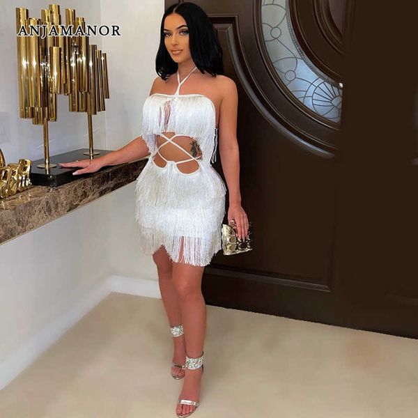 casual dresses anjamanor white tassel dress party night club wear open back halter mini dresses birthday outfit for women d37-dh40 t230210, Black;gray
casual dresses anjamanor white tassel dress party night club wear open back halter mini dresses birthday outfit for women d37-dh40 t230210, Black;gray