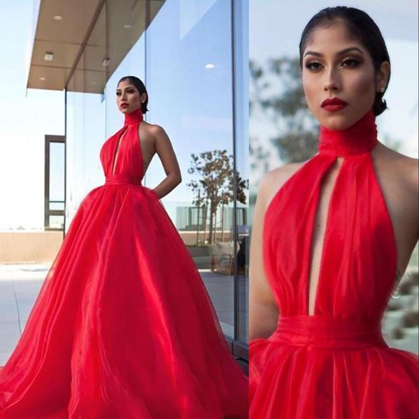 2023 red prom dresses puffy ball gown skirt open back pockets halter keyhole organza long formal graduation evening dress party gowns custom, Black
2023 red prom dresses puffy ball gown skirt open back pockets halter keyhole organza long formal graduation evening dress party gowns custom, Black