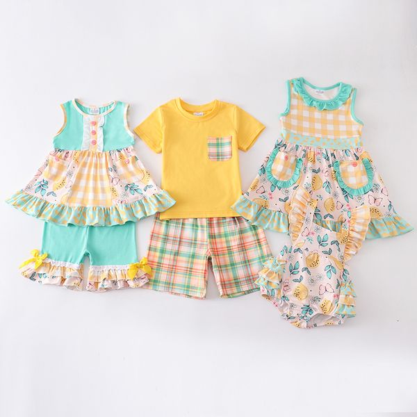 t shirts girlymax summer sibling baby girls boys plaid floral stripe romper shorts set ruffles dress cotton milk silk kids clothing 230210, Blue
t shirts girlymax summer sibling baby girls boys plaid floral stripe romper shorts set ruffles dress cotton milk silk kids clothing 230210, Blue