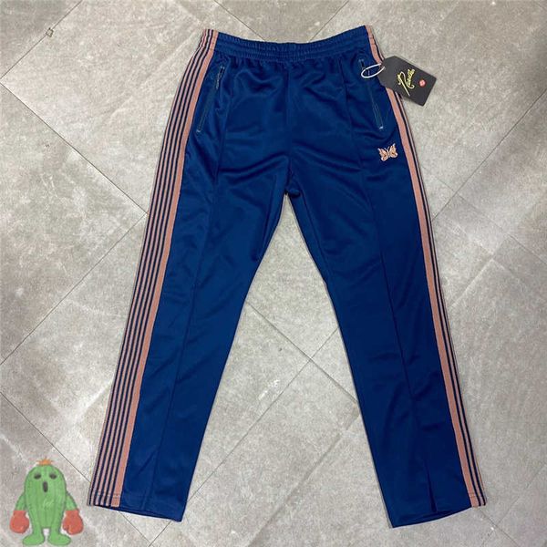 men's pants new needles blue embroidered butterfly trousers men women straight pants striped sweatpants, Black
men's pants new needles blue embroidered butterfly trousers men women straight pants striped sweatpants, Black