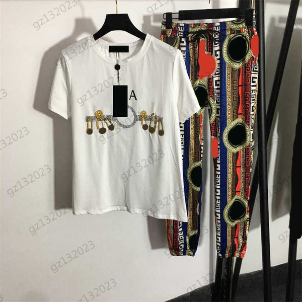 pin embroidery two piece pants letters logo printed round neck short sleeve casual t-shirts elastic-waist pockets pants 2 colors womens clot, White
pin embroidery two piece pants letters logo printed round neck short sleeve casual t-shirts elastic-waist pockets pants 2 colors womens clot, White