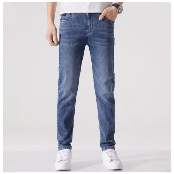men's jeans 2023 spring summer stretch slim cotton casual simple trousers fashion denim pants streetwear man classics 230210, Blue
men's jeans 2023 spring summer stretch slim cotton casual simple trousers fashion denim pants streetwear man classics 230210, Blue