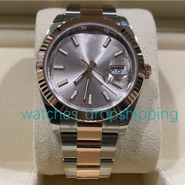 luxury mens watch pink dial 41mm automatic mechanical stainless steel japanese movement oyster strap self-winding datejust sport wristwatch, Slivery;brown
luxury mens watch pink dial 41mm automatic mechanical stainless steel japanese movement oyster strap self-winding datejust sport wristwatch, Slivery;brown