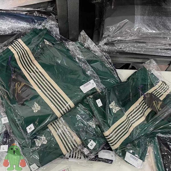 men's pants green needles sweatpants white stripe embroidered butterfly color matching webbing track ge pants, Black
men's pants green needles sweatpants white stripe embroidered butterfly color matching webbing track ge pants, Black