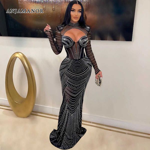 party dresses anjamanor winter evening dresses rhinestone mesh see through long maxi dress luxury christmas party women gown d42-hg57 t23021, White;black
party dresses anjamanor winter evening dresses rhinestone mesh see through long maxi dress luxury christmas party women gown d42-hg57 t23021, White;black