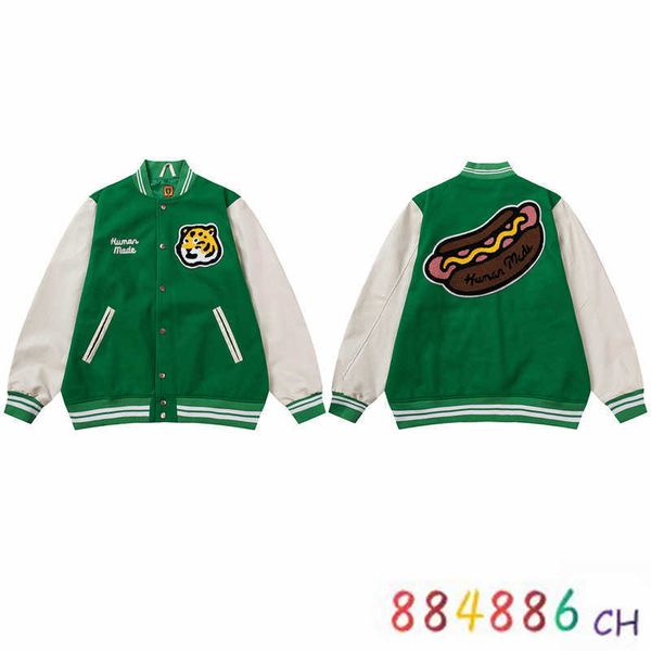 men's jackets 2022fw new streetwear human made tiger head dog embroidered jackets men women classic leather sleeve series casual coats, Black;brown
men's jackets 2022fw new streetwear human made tiger head dog embroidered jackets men women classic leather sleeve series casual coats, Black;brown