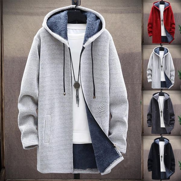 men's wool blends men autumn winter coat cardigan sweater long sleeve knitted plush liner zipper 230210, Black
men's wool blends men autumn winter coat cardigan sweater long sleeve knitted plush liner zipper 230210, Black