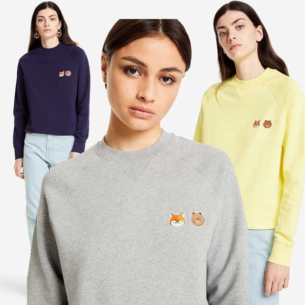 maison kitsune designer sweatshirt embroidery round neck cotton women sweater fashion hoodies pullover, Black
maison kitsune designer sweatshirt embroidery round neck cotton women sweater fashion hoodies pullover, Black