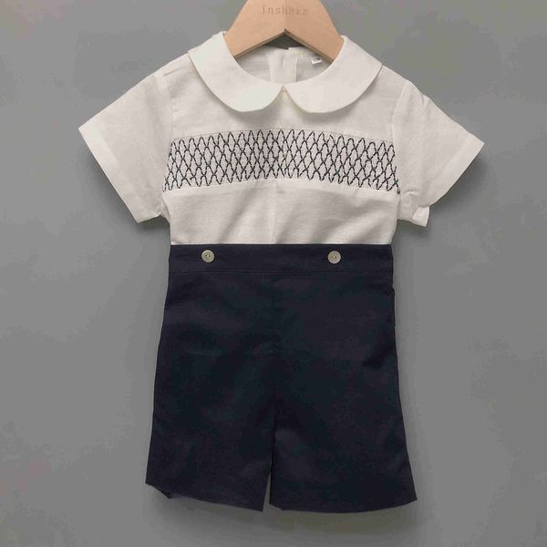 sets pcs children boutique clothing boy spanish smocking set cotton linen summer short sleeves suit toddler babi outfit baptism, White
sets pcs children boutique clothing boy spanish smocking set cotton linen summer short sleeves suit toddler babi outfit baptism, White