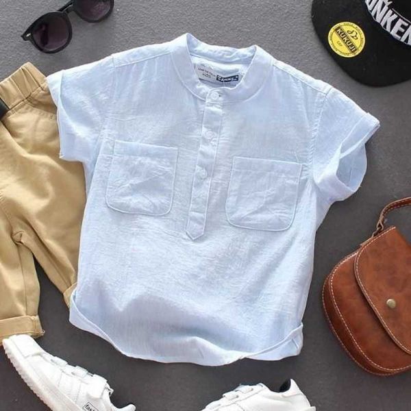 t-shirts children's short shirt boys summer cotton linen shirt soft shirt thin fashion clothes t230209, Blue
t-shirts children's short shirt boys summer cotton linen shirt soft shirt thin fashion clothes t230209, Blue