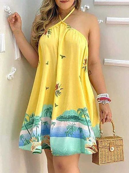 party dresses tropical print halter backless dress women strapless casual summer dress t2302, White;black
party dresses tropical print halter backless dress women strapless casual summer dress t2302, White;black