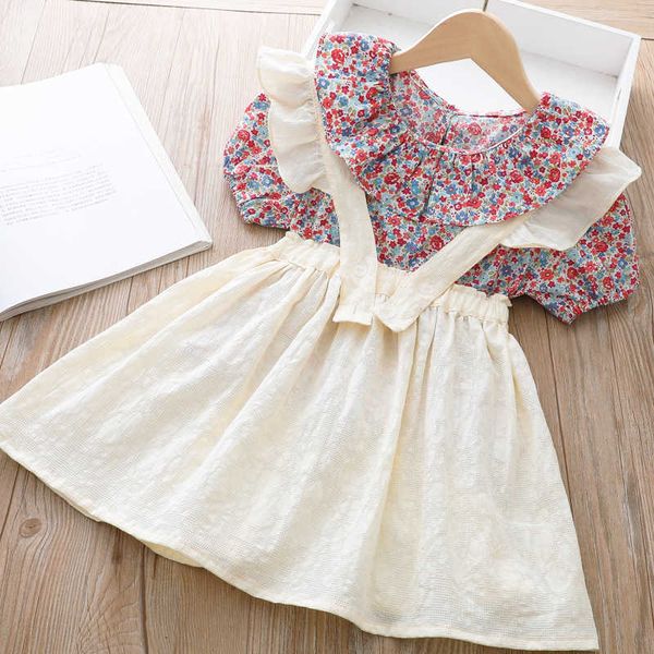 clothing summer new floral lapel shirt short suspenders skirt bib dress suit korean fashion twopiece baby girls clothes sets cotton kids, White
clothing summer new floral lapel shirt short suspenders skirt bib dress suit korean fashion twopiece baby girls clothes sets cotton kids, White
