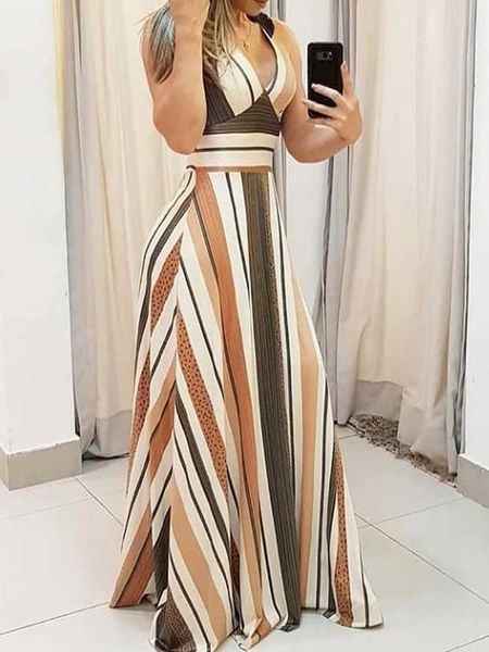 party dresses striped colorblock plunge maxi dress t230210, White;black
party dresses striped colorblock plunge maxi dress t230210, White;black