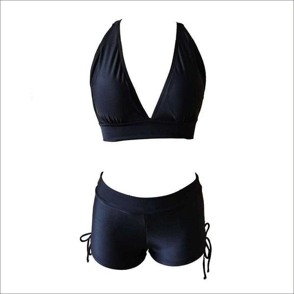 bikini swimming suit wholesale womens lace up boxer split high waist pure color, White;black
bikini swimming suit wholesale womens lace up boxer split high waist pure color, White;black
