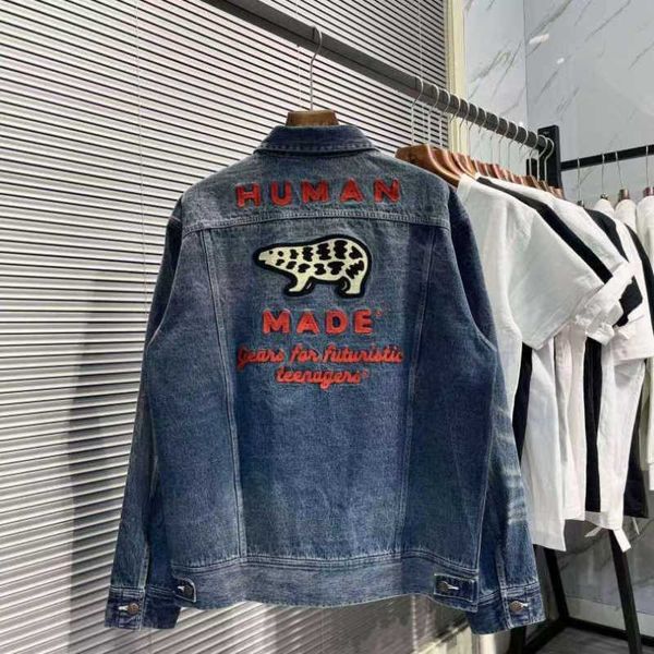men's jackets stock human made denim work jackets men women polar bear embroidery blue jean jacket j230210, Black;brown
men's jackets stock human made denim work jackets men women polar bear embroidery blue jean jacket j230210, Black;brown