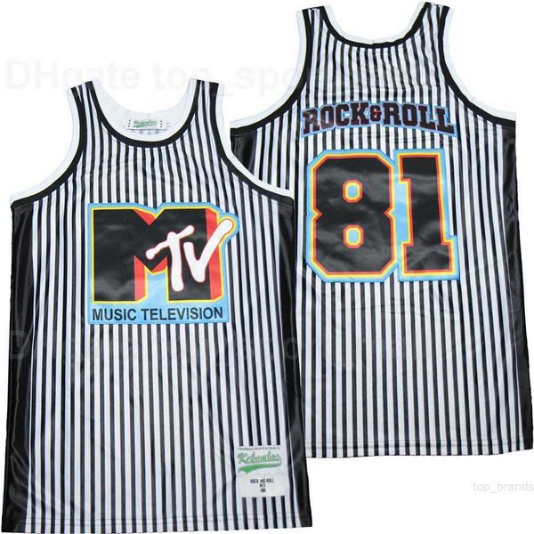 music television mtv 81 rock & roll jersey men basketball stripe white color team embroidery and sewing pure cotton breathable sport uniform, Black
music television mtv 81 rock & roll jersey men basketball stripe white color team embroidery and sewing pure cotton breathable sport uniform, Black
