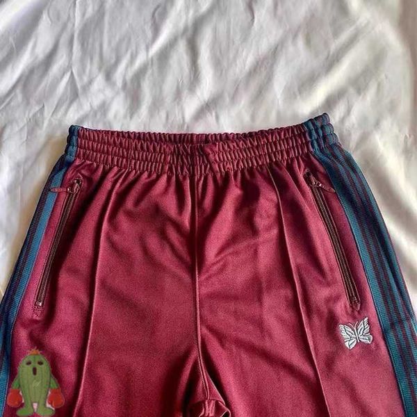 men's pants burgundy green ge needles straight trousers men women embroidered butterfly striped needles sweatpants, Black
men's pants burgundy green ge needles straight trousers men women embroidered butterfly striped needles sweatpants, Black