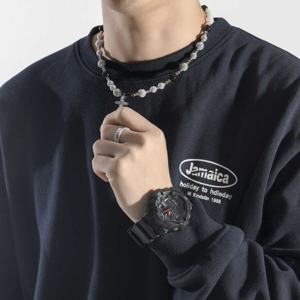 stainless steel cross necklace ins fashion simple personality hip-hop men's abs black and white pearl collarbone chain, Silver
stainless steel cross necklace ins fashion simple personality hip-hop men's abs black and white pearl collarbone chain, Silver