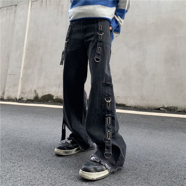 men's jeans spring summer autumn american street straight leg adjustment metal decoration raw edge trousers black midwaist 230210, Blue
men's jeans spring summer autumn american street straight leg adjustment metal decoration raw edge trousers black midwaist 230210, Blue