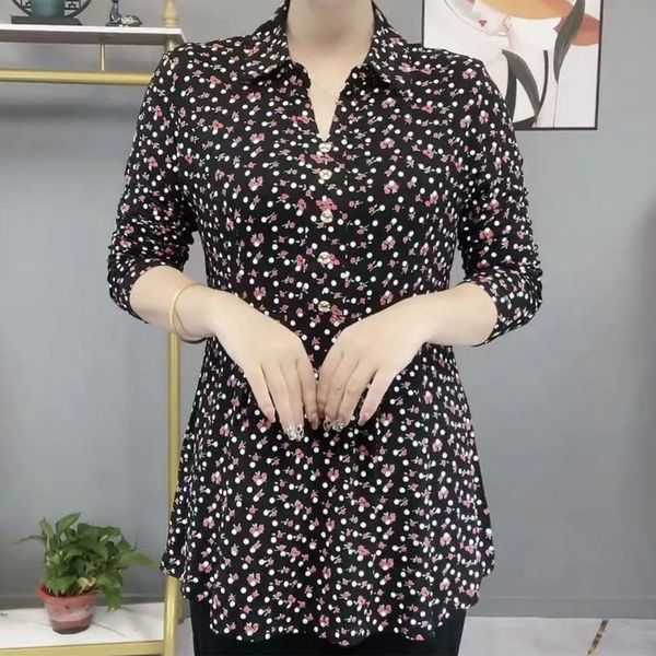 women's blouses shirts polo-neck floral vintage woman blouses thin fashion elegant button long sleeve printed pullovers shirt women, White
women's blouses shirts polo-neck floral vintage woman blouses thin fashion elegant button long sleeve printed pullovers shirt women, White