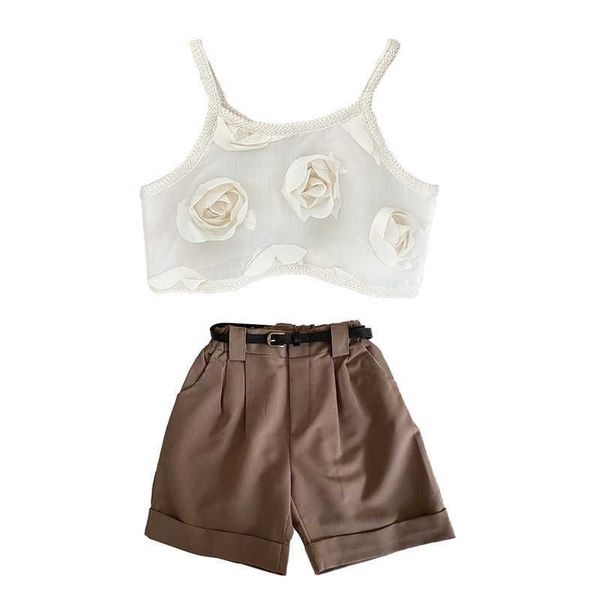 sets summer shirt pants flower suspender vest children's clothing sleeveless thin fashion girls clothes, White
sets summer shirt pants flower suspender vest children's clothing sleeveless thin fashion girls clothes, White