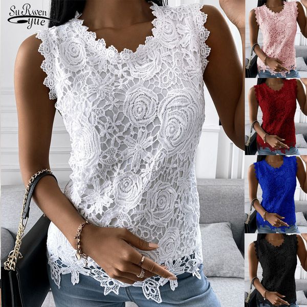 women's blouses shirts summer fashion lace blouse woman jacquard sleeveless casual women shirts 4xl vintage loose floral vest blusas, White
women's blouses shirts summer fashion lace blouse woman jacquard sleeveless casual women shirts 4xl vintage loose floral vest blusas, White