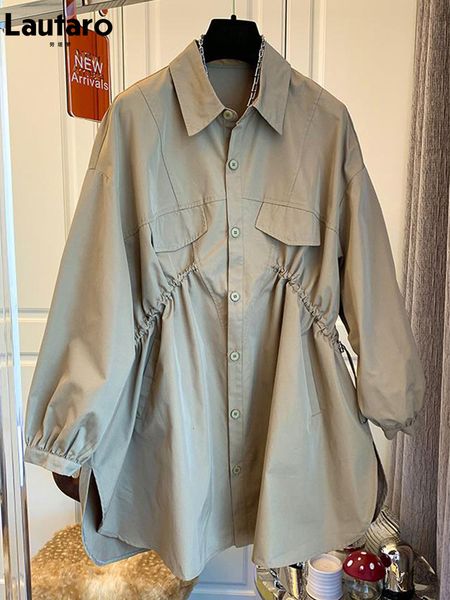 women's trench coats lautaro spring autumn oversized khaki shirt trench coat for women drawstring runway designer casual loose fashion, Tan;black
women's trench coats lautaro spring autumn oversized khaki shirt trench coat for women drawstring runway designer casual loose fashion, Tan;black