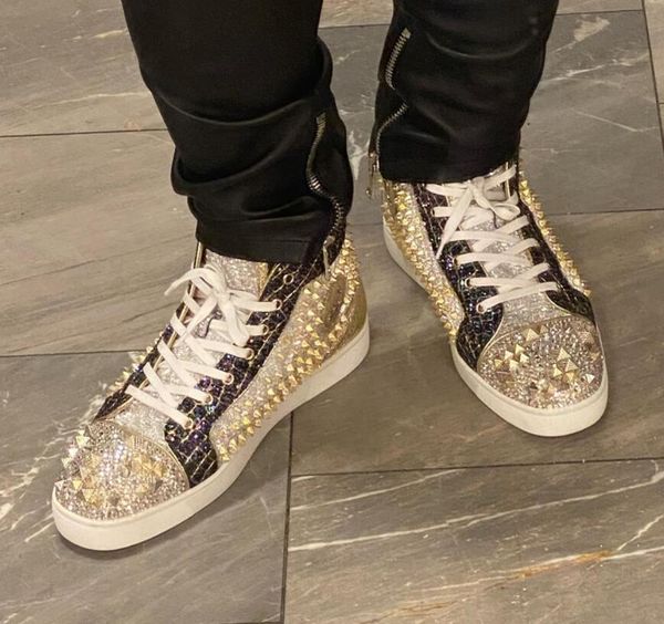 casual shoes for men design sneaker studded sneaker reds soled spiked shoes pik high sports trainers lace up strass and rivets with box bir, Black
casual shoes for men design sneaker studded sneaker reds soled spiked shoes pik high sports trainers lace up strass and rivets with box bir, Black