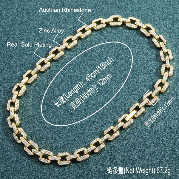 selling 12mm alloy cross necklace exaggerated personality hip-hop men's full 0-shaped chain, Silver
selling 12mm alloy cross necklace exaggerated personality hip-hop men's full 0-shaped chain, Silver