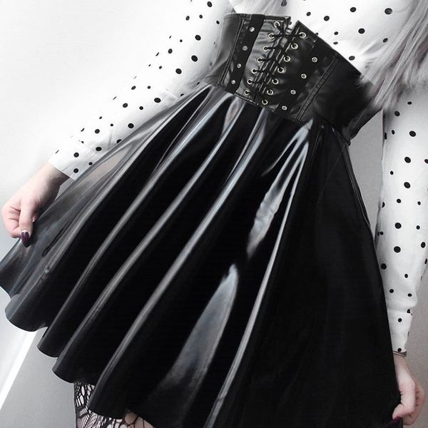 skirts frauen kunstleder zipper high waist bodycon minirock stretchy wetlook a-line pleated skirt kleid 230211, Black
skirts frauen kunstleder zipper high waist bodycon minirock stretchy wetlook a-line pleated skirt kleid 230211, Black