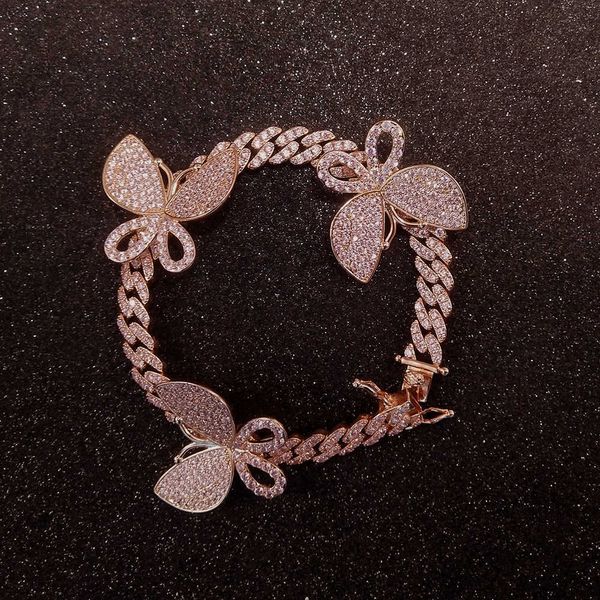 hip hop bracelet 9mm pink zircon cuban chain with butterfly fashion simple women's punk friend bracelet, Black
hip hop bracelet 9mm pink zircon cuban chain with butterfly fashion simple women's punk friend bracelet, Black