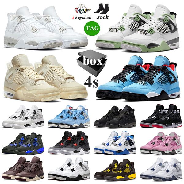 with box retro jordens 4 basketball shoes men women jumpman 4s seafoam black cat sail white cement midnight navy military black mens trainer, White;red
with box retro jordens 4 basketball shoes men women jumpman 4s seafoam black cat sail white cement midnight navy military black mens trainer, White;red