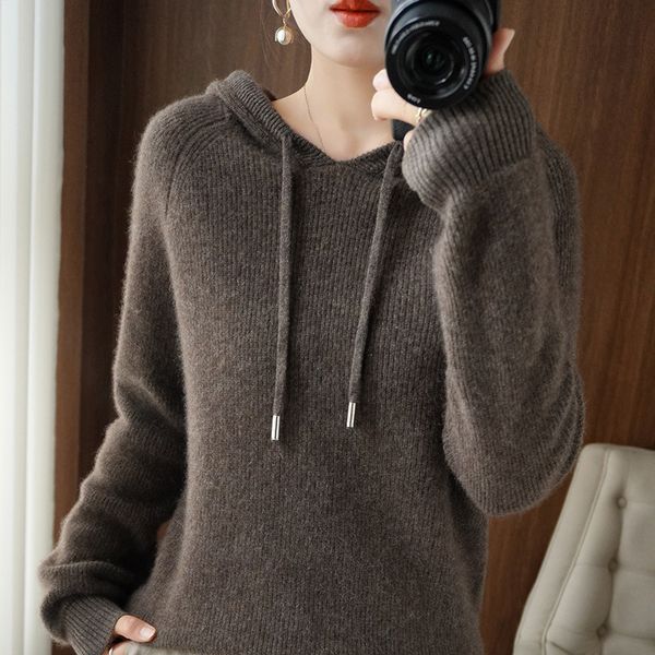 women's sweaters selection of cashmere hoodie women's loose hooded knitted jacket ingot needle thick sweater outer wear 230211, White;black
women's sweaters selection of cashmere hoodie women's loose hooded knitted jacket ingot needle thick sweater outer wear 230211, White;black