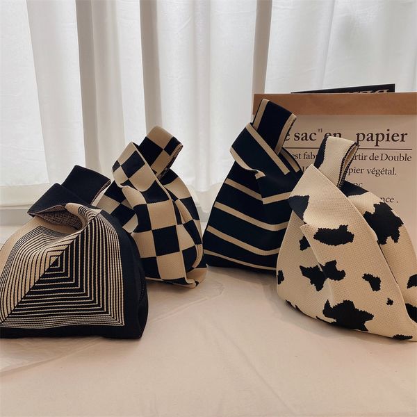 evening bags handmade knit handbag women mini knot wrist bag japanese casual color wide stripe plaid tote bag student reusable shopping bags
evening bags handmade knit handbag women mini knot wrist bag japanese casual color wide stripe plaid tote bag student reusable shopping bags