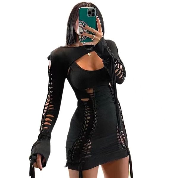 women party dresses long sleeve mini club dresses backless hollow out scoop neck bodycon dress outfits, White;black
women party dresses long sleeve mini club dresses backless hollow out scoop neck bodycon dress outfits, White;black
