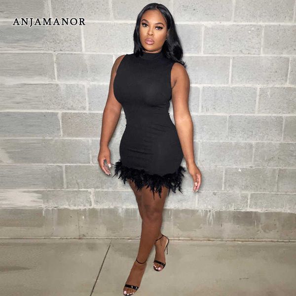 casual dresses anjamanor sleeveless bodycon short dresses with feathers winter fashion women black dress nightclub outfits d82-cd16 t230210, Black;gray
casual dresses anjamanor sleeveless bodycon short dresses with feathers winter fashion women black dress nightclub outfits d82-cd16 t230210, Black;gray