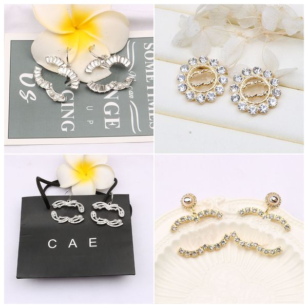 18k gold plated 925 silver stud earrings designer ear stud crystal pearl geometric womens rhinestone earrings wedding party jewerlry luxury, Golden;silver
18k gold plated 925 silver stud earrings designer ear stud crystal pearl geometric womens rhinestone earrings wedding party jewerlry luxury, Golden;silver