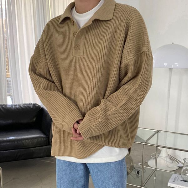 men's sweaters fashion autumn winter cool boy casual loose tess knitted pullover sweater soft button warm 230210, White;black
men's sweaters fashion autumn winter cool boy casual loose tess knitted pullover sweater soft button warm 230210, White;black