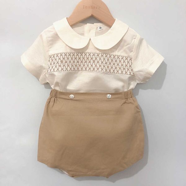 sets pcs children boutique clothing boy spanish smocking set cotton linen summer short sleeves suit toddler babi outfit breathable, White
sets pcs children boutique clothing boy spanish smocking set cotton linen summer short sleeves suit toddler babi outfit breathable, White