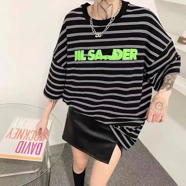 women s t shirt ss black striped letter men women foam print cotton casual ins fashion lder oversize tees 230211, White
women s t shirt ss black striped letter men women foam print cotton casual ins fashion lder oversize tees 230211, White
