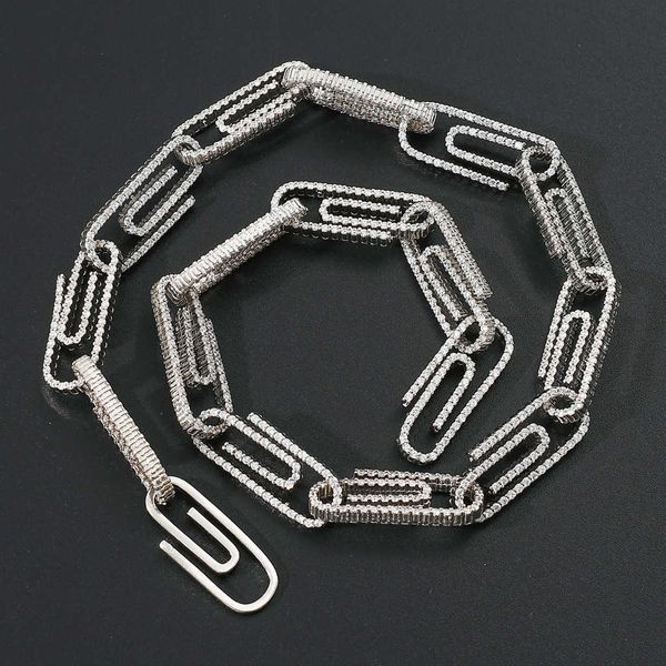 selling paper clip 18k gold plated with zircon street hip-hop trendy man exaggerated personality necklace, Silver
selling paper clip 18k gold plated with zircon street hip-hop trendy man exaggerated personality necklace, Silver