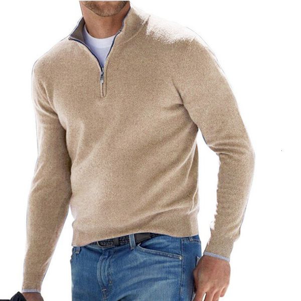 men's sweaters polo neck casual polocollar autumn longsleeved vneck pullover cashmere zipper male streetwear 230210, White;black
men's sweaters polo neck casual polocollar autumn longsleeved vneck pullover cashmere zipper male streetwear 230210, White;black