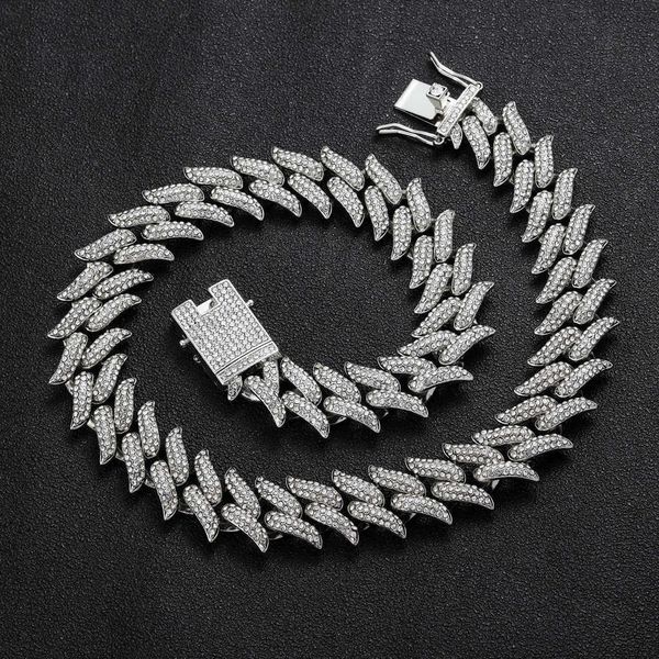 men's hip-hop rap big gold 19mm simple collarbone hiphop fashion cuban chain, Silver
men's hip-hop rap big gold 19mm simple collarbone hiphop fashion cuban chain, Silver