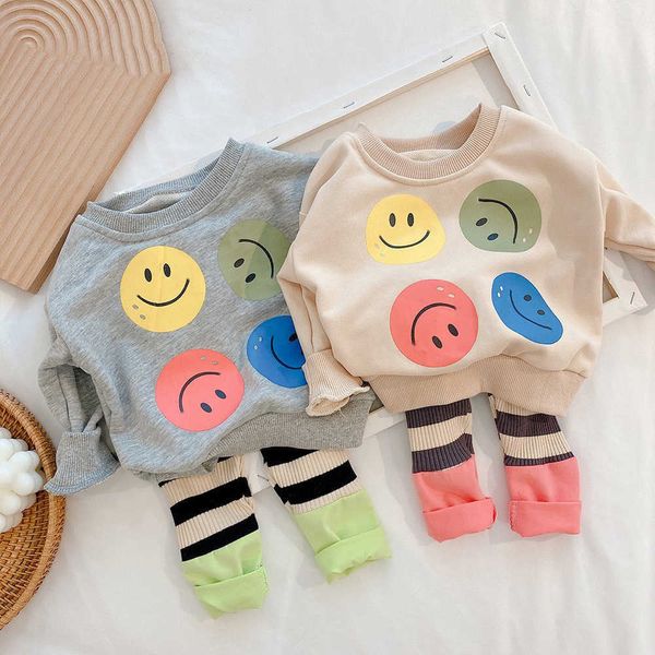 s korea style new kids clothing cartoon long sleeve smile blouse and loose pants pcs suit baby girl outfit set boys clothes, White
s korea style new kids clothing cartoon long sleeve smile blouse and loose pants pcs suit baby girl outfit set boys clothes, White