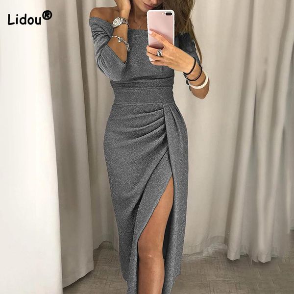 party dresses spring summer club one word collar highlights split pleated long sleeve long skirt prom dresses elegant robe women 230211, White;black
party dresses spring summer club one word collar highlights split pleated long sleeve long skirt prom dresses elegant robe women 230211, White;black