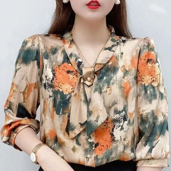 women's blouses shirts women spring summer style chiffon blouses shirts lady casual half sleeve bow tie collar printed blouses df4198, White
women's blouses shirts women spring summer style chiffon blouses shirts lady casual half sleeve bow tie collar printed blouses df4198, White