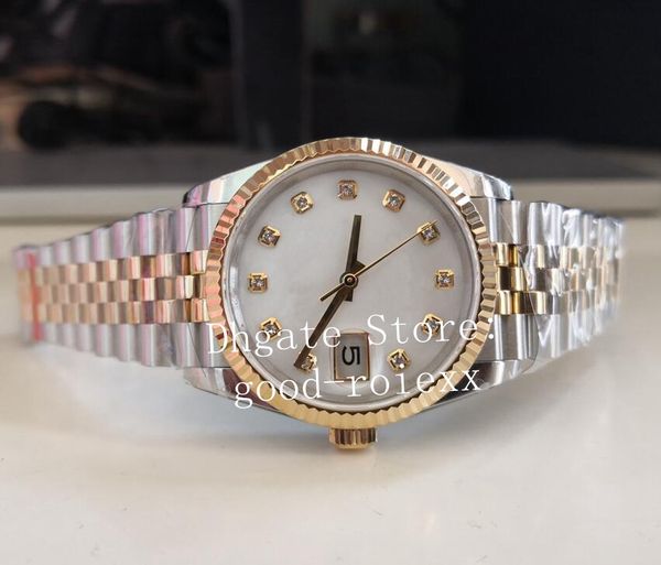 Image of 36mm Midsize Men&#039;s Watches Ladies Watch Women&#039;s Bp Wimbledon Mother Of Pearl Automatic 2813 Jubilee Bracelet Men Sapphire Date Yellow Gold Unisex Bpf Wristwatches